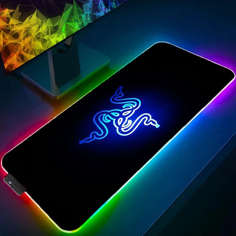 رازر لوحة ماوس بإضاءة RGB LED، حصيرة مكتبية مطاطية غير قابلة للانزلاق، لوحة ممتدة، إكسسوارات كمبيوتر، لوحة ماوس لابتوب، لوحة مفاتيح، حصيرة ألعاب كبيرة بدقة HD - 2