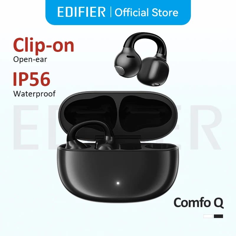 سماعات أذن بلوتوث مفتوحة Edifier Comfo Q، لاسلكية، مشبك أذن رياضي، مقاومة للماء IP54، مكالمات واضحة، وقت تشغيل 32 ساعة