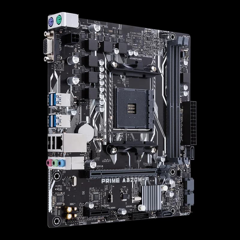 لوحة أم مستعملة ASUS PRIME A320M-F بمقبس AM4 وشريحة AMD A320 وذاكرة DDR4 بسعة 32 جيجابايت Micro ATX - 6