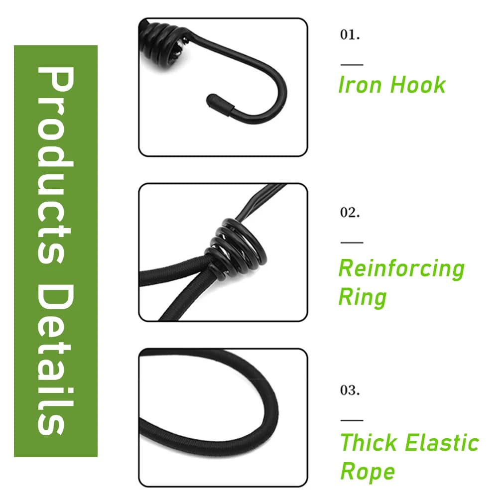 5/10 قطع خطاف حبل مرن قوي للخيمة الخارجية خطاف حبل مرن متعدد الوظائف مقاوم للرياح خطاف خيمة ثابت خطاف حبل مرن عالي الجودة - 5