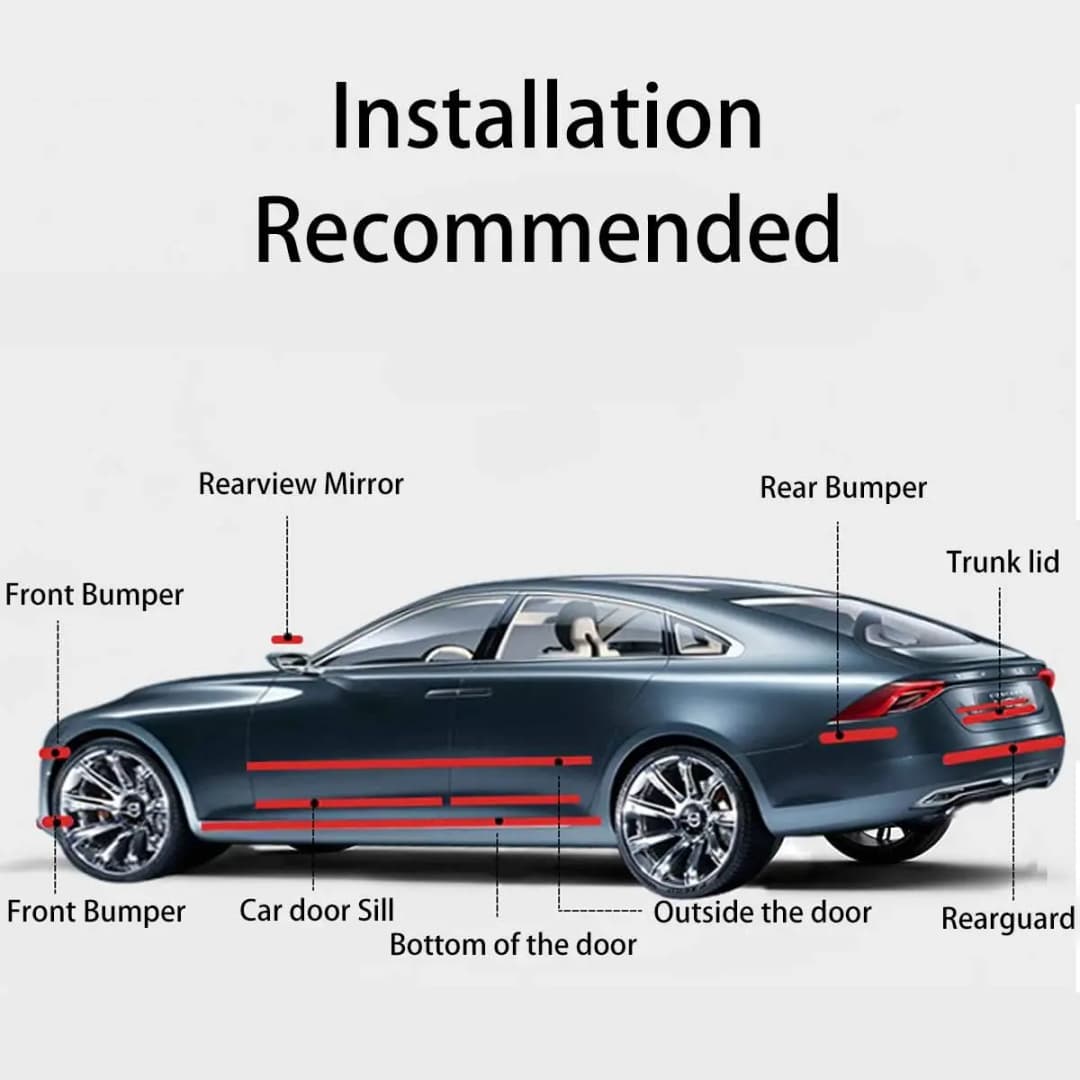 شريط لاصق مقاوم للماء من ألياف الكربون النانوية للسيارات 1-10 متر، ملصق ثلاثي الأبعاد لحماية باب المرآة، فيلم حماية DIY - 6