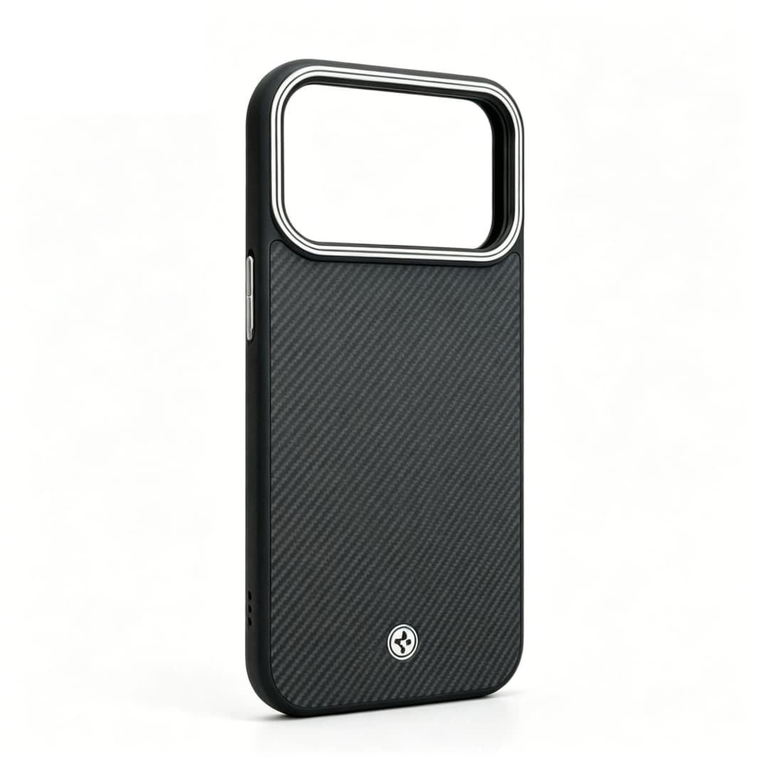 غطاء مغناطيسي Spigen Enzo Leather MagFit لمكنسة iPhone 17 Air 16 15 14 13 Pro Max من ألياف الكربون مقاوم للصدمات ومطفي - 3