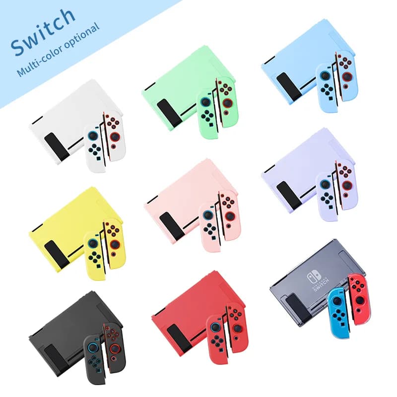 حافظة واقية متوافقة مع وحدة تحكم Switch ns/Nintendo Switch OLED وJoy-Cons، يمكن إدخال المفتاح في قاعدة الاتهام مع Shell - 2