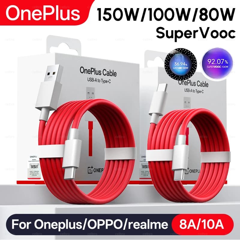 كابل الأصلي ون بلس 13 12 11 10 نوع C إلى USB PD 150 واط 100 واط 80 واط شحن سوبر فوك ل أوبو رينو 14 ريلمي ون بلس نورد 5
