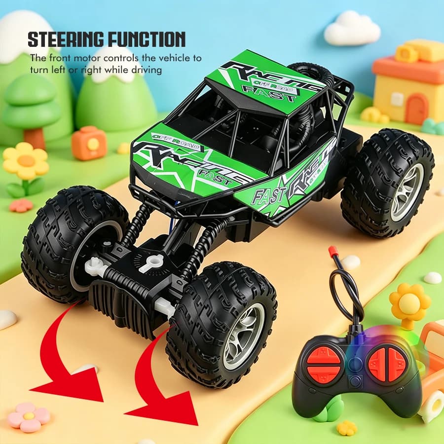 4-Way Remote Control Car with Lights, Anti-Slip Rubber Tires, Outdoor Off-Road Climbing Toy Car Model for Kidsren and Boys - 4