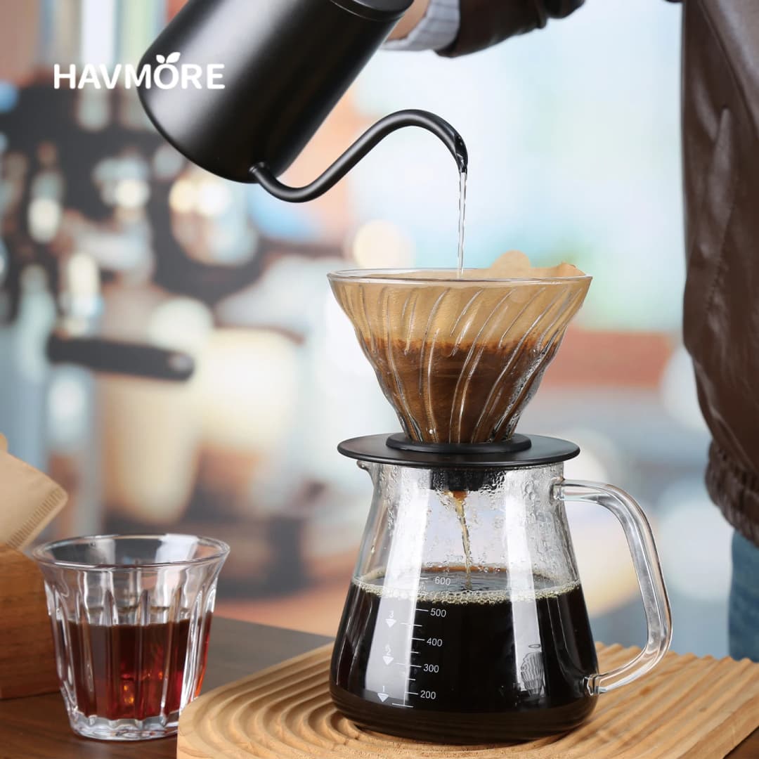 Handmade High Borosilicate Glass Pot Pour Over Coffee Pot For Coffee Maker Use - 4