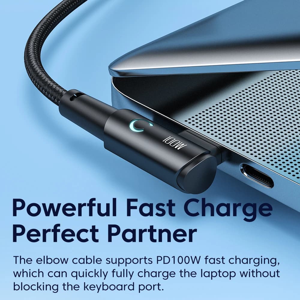 Toocki 100W USB C TO Type C Cable PD Fast Charger For Samsung HUAWEI Xiaomi MacBook POCO  Elbow 90 Degree USB 2.0 Data Cord Wire - 2