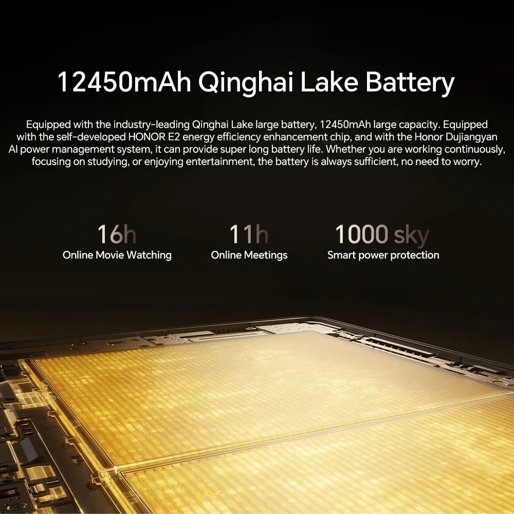 الإصدار العالمي لجهاز HONOR MagicPad 3 اللوحي بنظام أندرويد 2025 ومعالج Snapdragon 8 Gen 3 وشاشة IPS LCD مقاس 13.3 بوصة بمعدل تحديث 165 هرتز وبطارية 12450 مللي أمبير في الساعة وشحن فائق السرعة 100 واط - 5