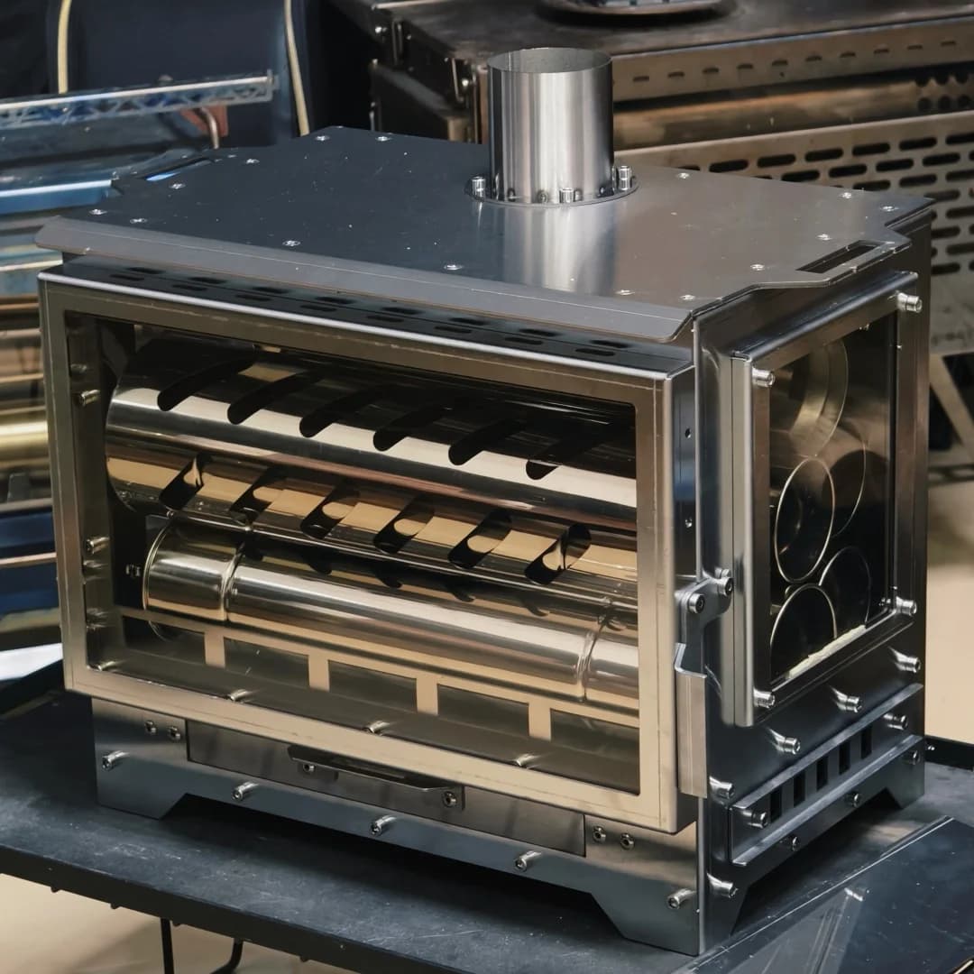 موقد تخييم خشبي من SmiloDon، مدفأة بدون دخاني 430SS، سخان خيمة محمول، موقد إطفاء رؤية زجاجية، موقد حرق ثانوي