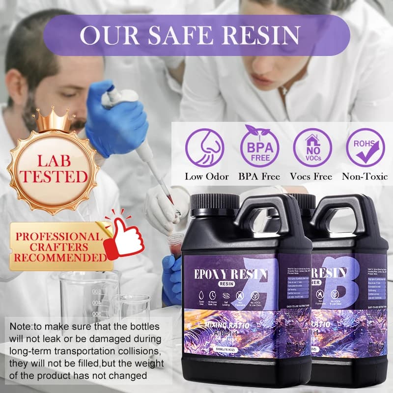 1:1 نسبة الايبوكسي الراتنج عدة مكافحة اصفرار حديثا مصممة كريستال واضح راتنجات الايبوكسي عدة لصب قوالب DIY بها بنفسك مجوهرات الراتنج الفن - 2