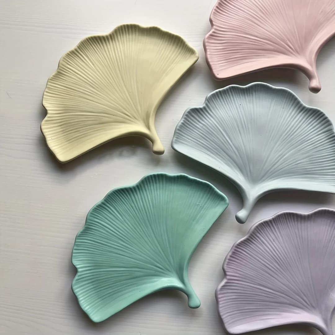 1pc Concrete Ginkgo Leaf Tray Silicone Mold Handmade Maple Leaves Shape Jewelry Storage Tray Dish Tray Molds - 3