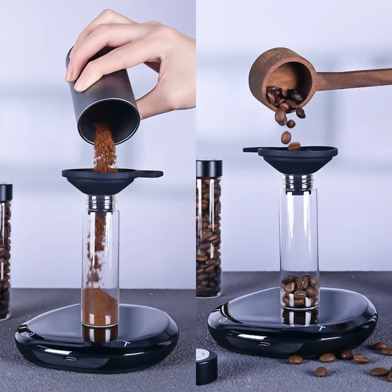 Airtight Sealed Glass 12Tubes Coffee Beans Storage Containers 22g Single Dose Aroma Valve With Coffee Bean Storage Wooden Holder - 6