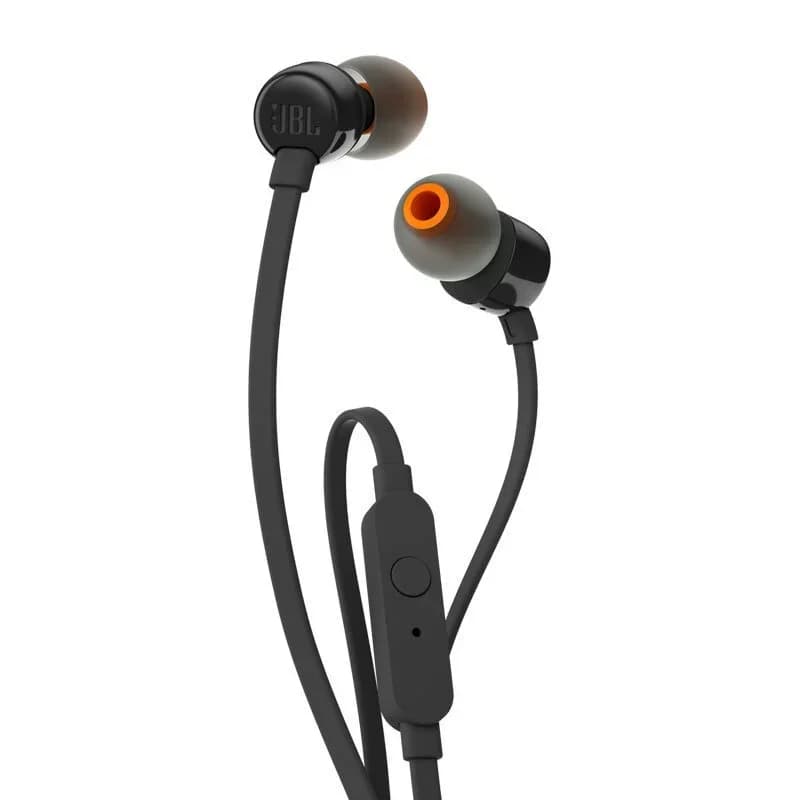 Genuine JBL T110 Wired Headphones In-Ear Earbuds With Remote Mic Heavy Bass Clear Sound For Phones Daily  cable saver 0.3m cable - 2
