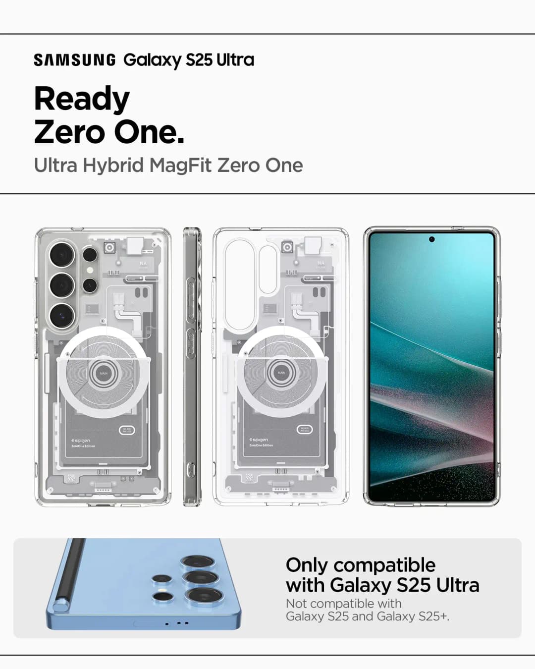 Spigen Ultra Hybrid Zero One MagFit Case for Samsung Galaxy S25 S24 S23 S22 Ultra S24 S25 Plus For Magsafe Wireless Charge Cover - 6
