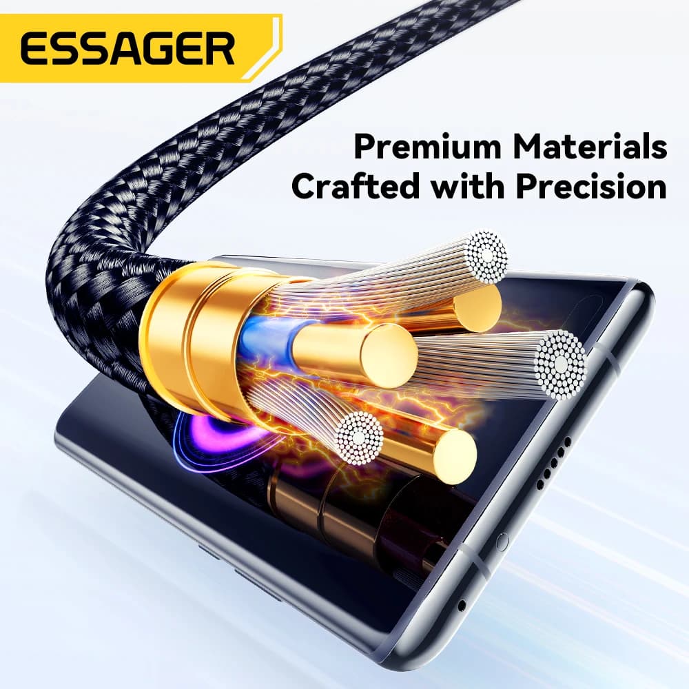 Essager 120W 6A Fast Charging Cable Type C Quick Charge Cable For Xiaomi 14 Ultra Huawei Samsung Oneplus USB Type C Data Cables - 6