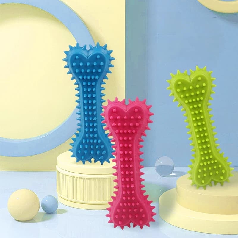 1/3 قطعة الحيوانات الأليفة شكل العظام الأسنان مضغ لعبة لينة المطاط لدغة المقاومة طحن مضغ لعب للكلاب الصغيرة تدريب مستلزمات الحيوانات الأليفة - 3