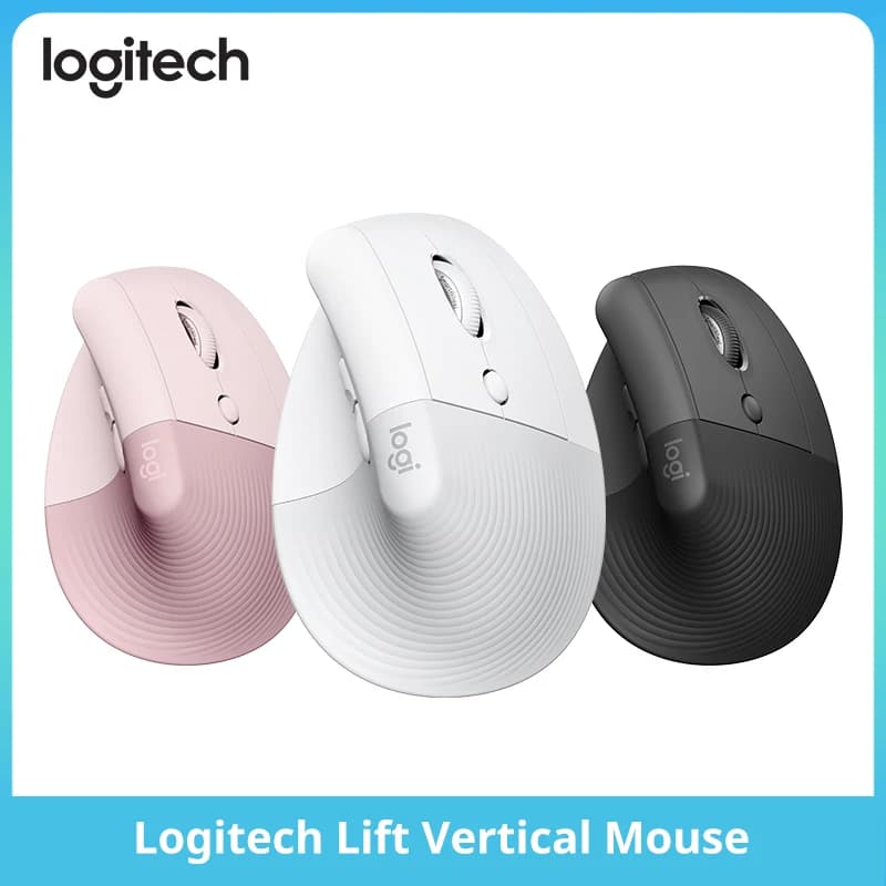 Logitech Lift Vertical Mouse  Ergonomic Wireless With Silent Click Bluetooth/Usb Dual Mode For Pc Laptop Tablet Wrist Pain