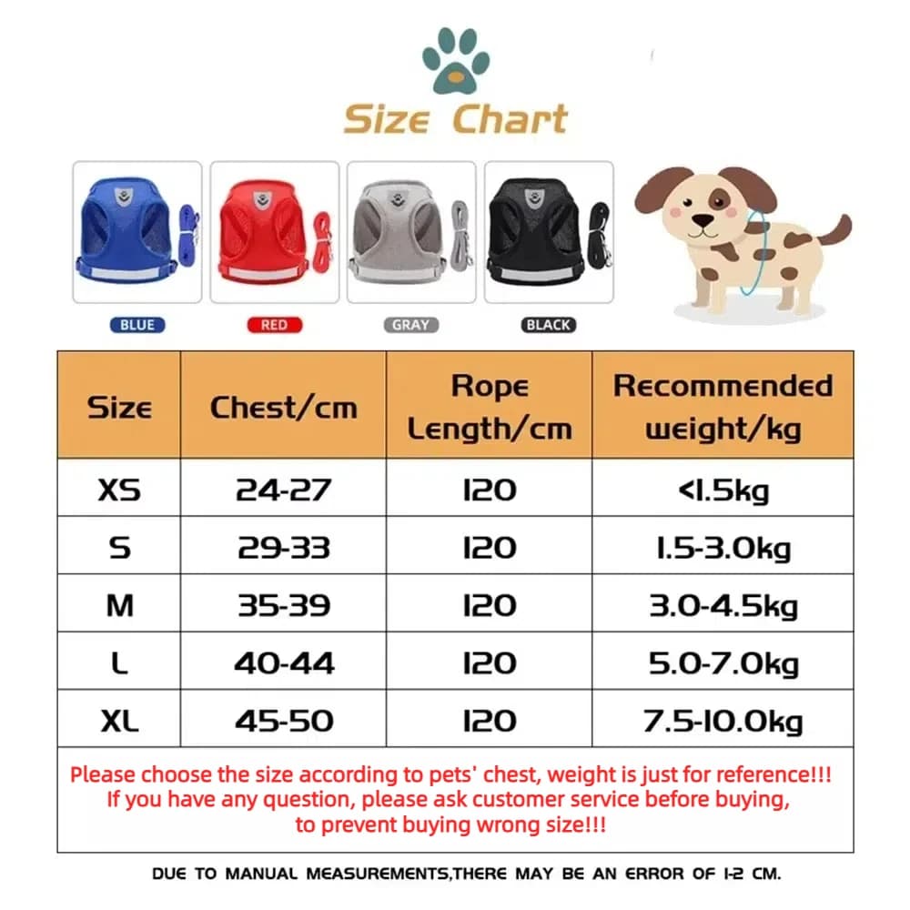 Cat Harness Lead Leash Set Adjustable Reflective Escape Proof Pet Mesh Vest Harness Puppy Dog Collar Small Dog Cat Pet Supplies - 2