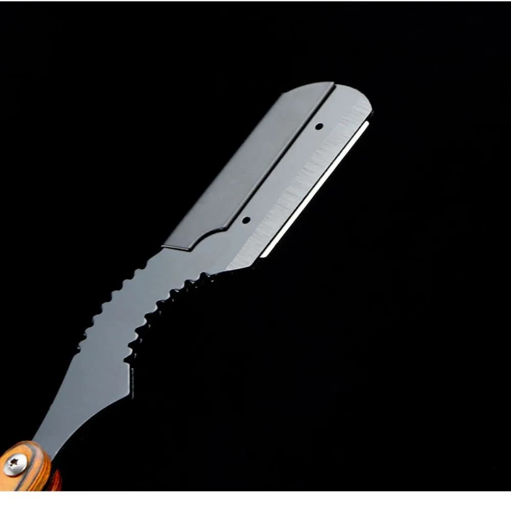 شفرة حلاقة للرجال، شفرة حلاقة يدوية احترافية، شفرة حلاقة مستقيمة من الفولاذ المقاوم للصدأ، قابلة للطي، أداة قص اللحية مع شفرة - 4