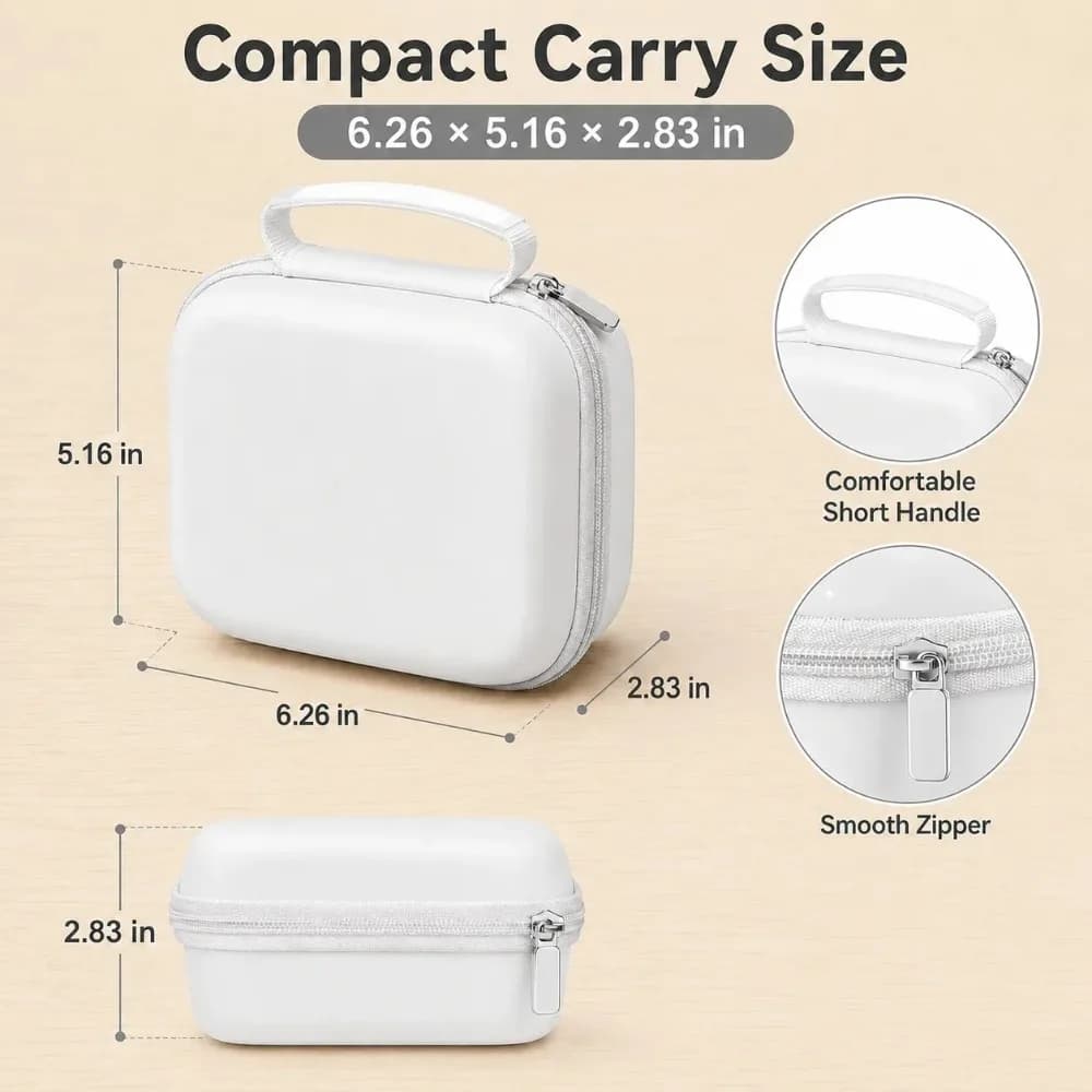 Photo Printer Case for Nelko PP01/PP03, EVA Hard Shell Travel Storage Organizer Bag for Printer, Sticky Paper, Cable Only - 3