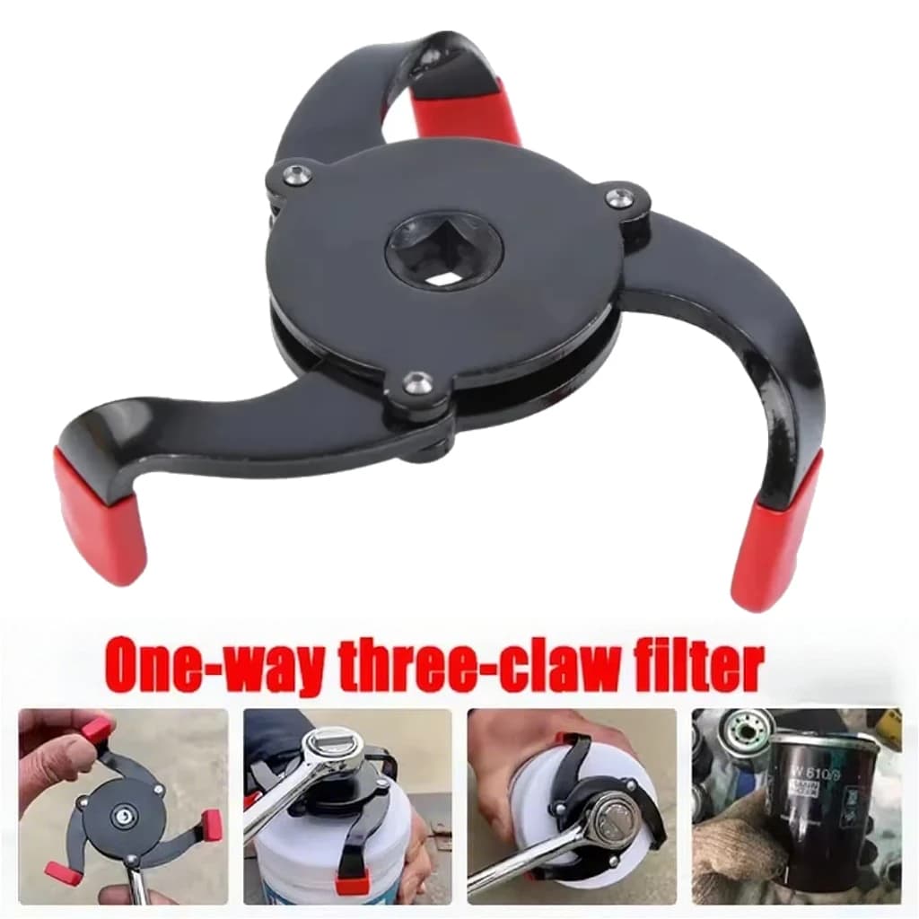 مفتاح فلتر زيت سيارة 1 قطعة مفتاح ربط ثلاثي الفك أداة إصلاح سيارات ملحقات تغيير الزيت أداة فك فلتر زيت عالمية