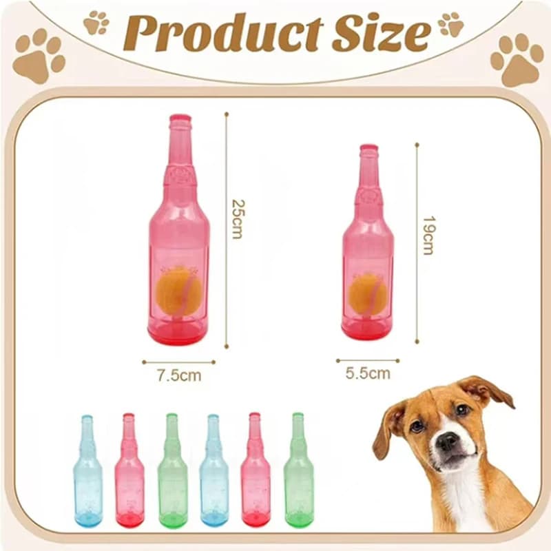 Pet Toy Dog Chew Squeaky Tennis Ball Bottle Self-Entertainment Boredom Relief Durable Chew Teething Pet Toy Interactive Dog Toy - 6