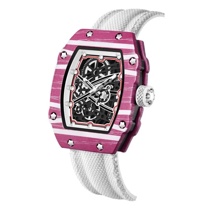 New Trendy Ultra-Thin Wine Barrel Shaped Nylon Belt Quartz Watch Fashionable And Stylish Timepiece - 3