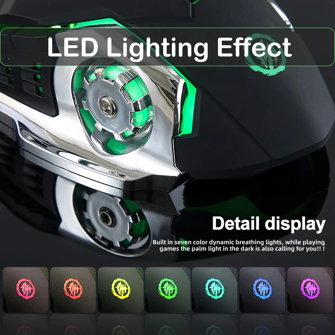 ماوس ثنائي الوضع بلوتوث 5.2 RGB ماوس لاسلكي 2.4G ماوس ألعاب ماوس صامت قابل لإعادة الشحن 3600 DPI ماوس للكمبيوتر المحمول - 6