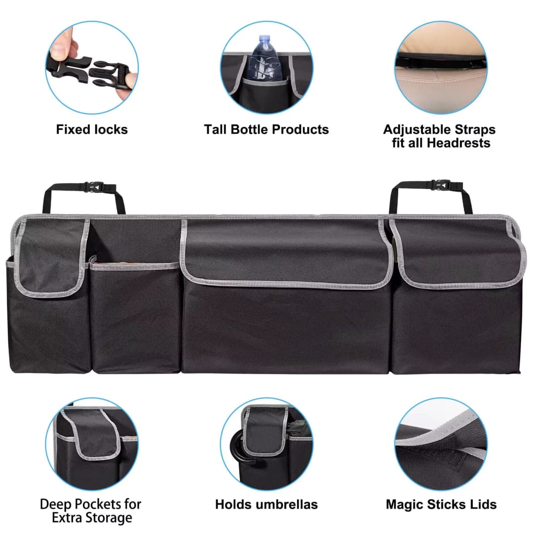 Car Trunk Organizer Backseat Storage Bag High Capacity Multi-use Oxford Car Seat Back Organizers Automobile Interior - 2
