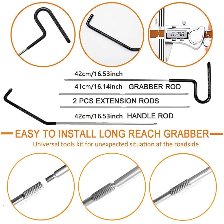 مجموعة أدوات PWS لفتح الأبواب ومجموعة قفل الأبواب ومجموعة خطافات طويلة المدى ومفتاح مفقود في شاحنة ومضخة هواء وكيس هواء وأداة سيارة - 3