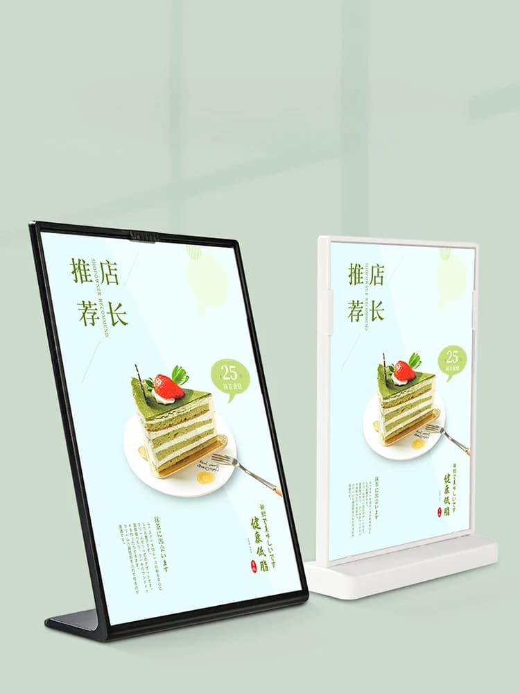 A4/A5/A6 Acrylic Panel Menu Display Stand L-Shaped Vertical Table Card Table Brand High-End Plastic Wine Catalog Menu Name Card - 5