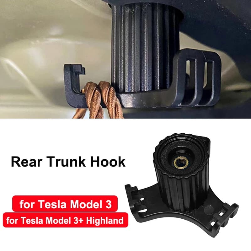 For Tesla New Model 3 Highland 2024 Trunk Hook Grocery Bag Practical Durable Bolt Cover Pendant Luggage Glove Car Accessories - 4