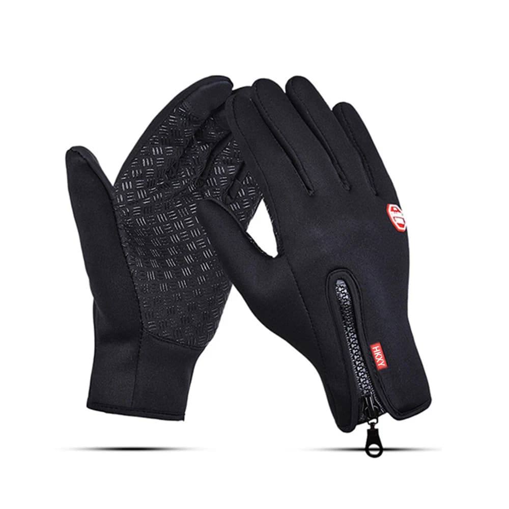 Winter Cycling Gloves Men Women Motorcycle Fleece Sport Zipper Autumn Touch Screen Warm Water-Repellent Windproof Non-slip Glove
