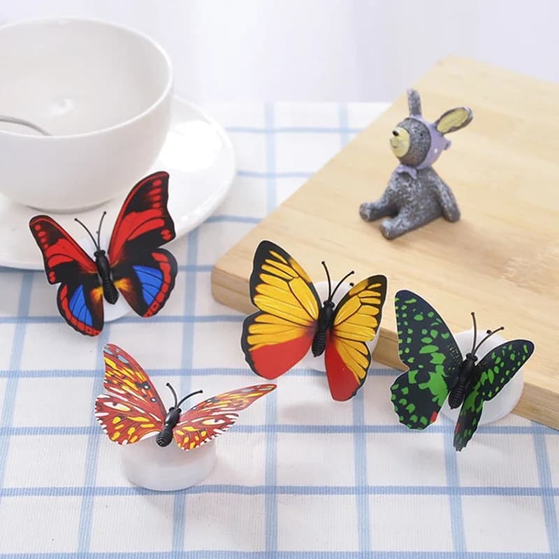 مصباح حائط LED ذاتي اللصق على شكل فراشة ديكور منزلي إبداعي إضاءة ليلية إضاءة جو داخلي لون عشوائي - 3