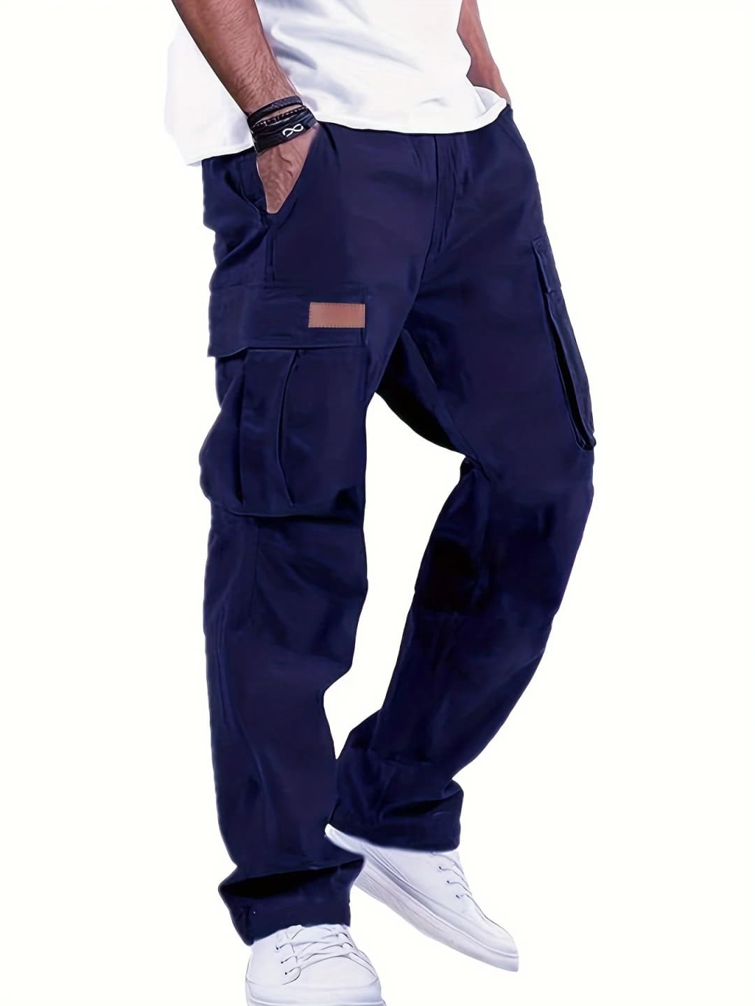 American style high street multi pocket workwear pants for men's new trendy loose straight leg versatile casual long pants - 6