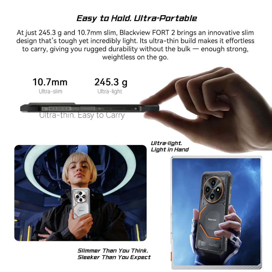 Blackview FORT 2 Smartphone, 6.78" HD+ IPS Display,MediaTek Helio G81 Processor,5000mAh Battery,Outdoor Rugged Mobile Phone - 2