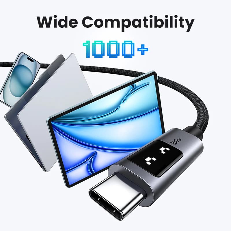 كابل يو جرين يو ان او بي دي 100 واط شحن سريع يو اس بي سي لآيفون 17 16 15 تايب سي إلى تايب سي كابل بيانات لسامسونج شاومي ماك بوك - 4