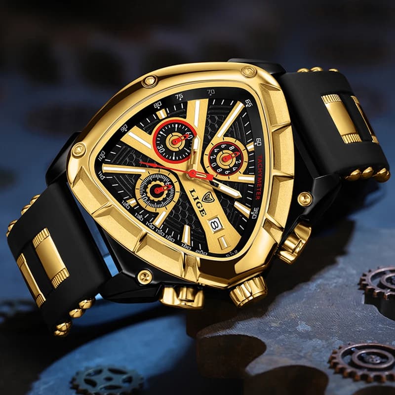 ساعة LIGE الجديدة المضادة للماء للرجال ساعة رياضية عسكرية رجالية ماركة فاخرة موضة ساعة كرونوغراف كوارتز من السيليكون - 4