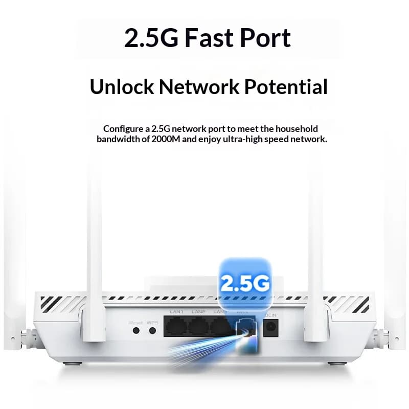 راوتر ASUS RT-BE57 TUF Gaming WiFi7 بمنفذ 2.5G وتسريع لاسلكي للألعاب ومتوافق مع AiMesh وBE3600 وراوتر واي فاي 7 و5G - 5