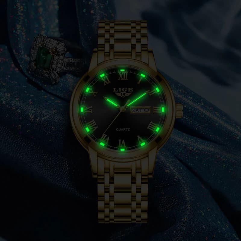 ساعة LIGE الموضة المضادة للماء للنساء ساعات أساور نسائية إبداعية ماركة فاخرة ساعة كرونوغراف كوارتز رياضية ريلوجيو فيمينينو - 3