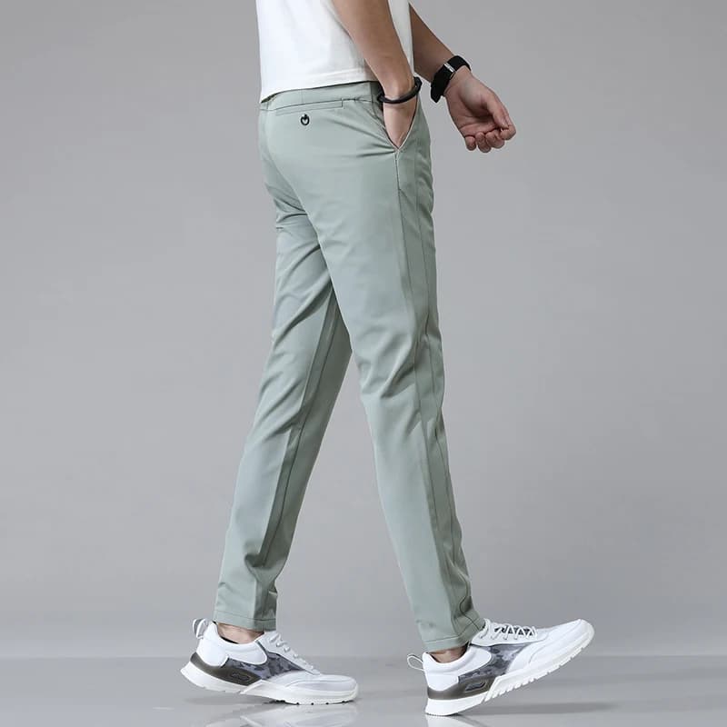 5 Colors Spring Summer Ultra-thin Men's Stretch Slim Straight Casual Pants High Quality Fashion Breathable Golf Sports Trousers - 5
