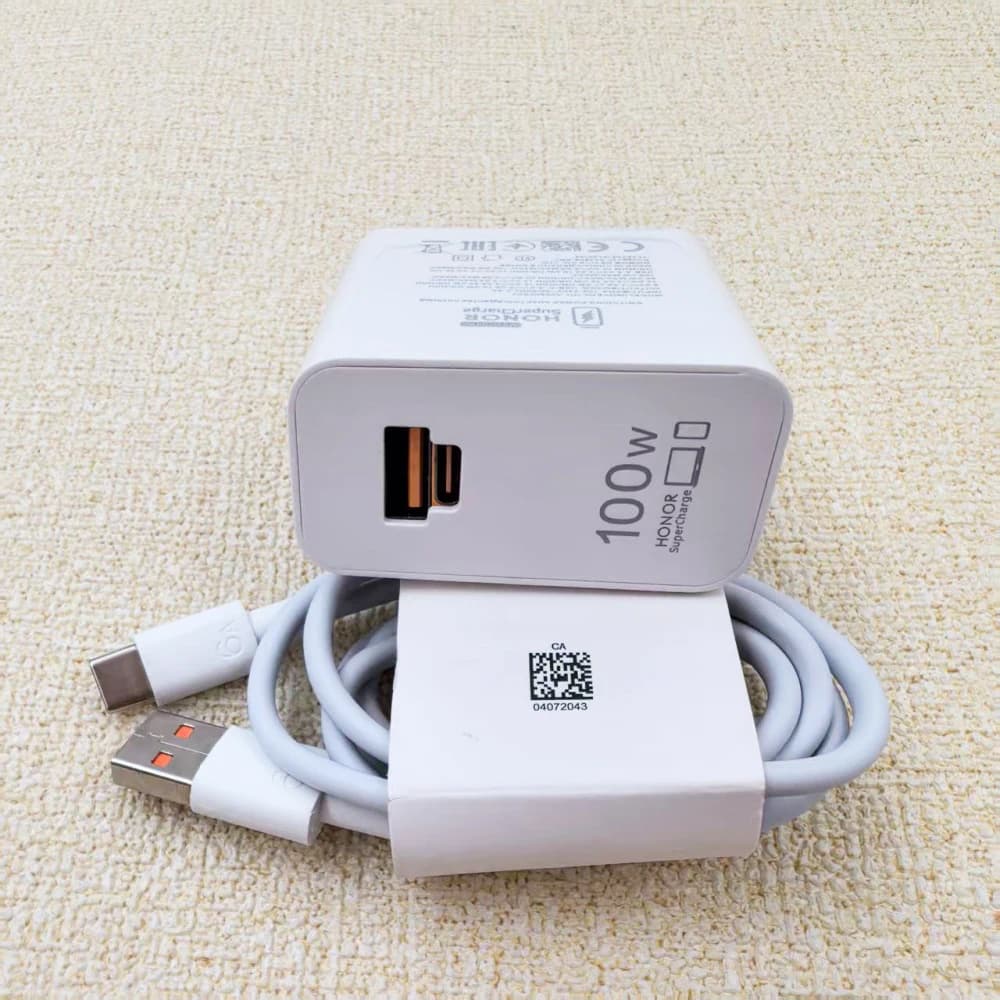 Honor 100W Charger EU SuperCharge PD/QC 3.0 2 Ports Quick Charge For Honor 400 300 200 100 Pro Magic 7 6 &1/1.5/2 M Type C Cable - 2