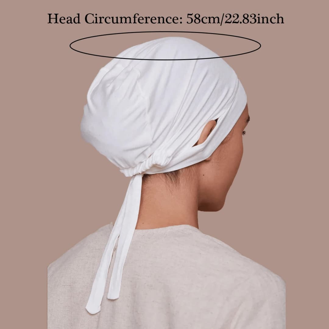 Jersey Drawstring Muslim Women Under Hijab Cap With Ear Hole Inner Hijab Cap Round Forehead Underscarf Bonnet Femme Musulman - 6