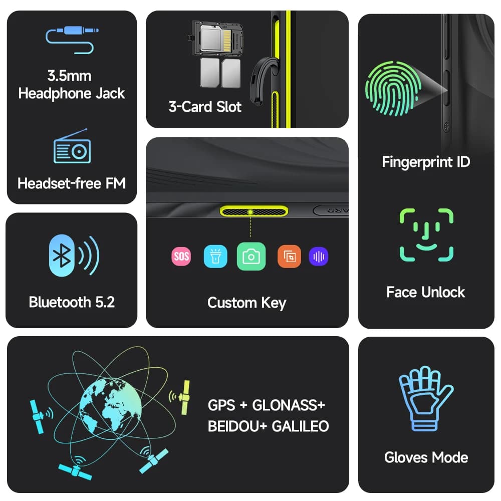 هاتف Ulefone Armor X31 Pro 5G متين بنظام Android 14 هاتف ذكي 6.56 بوصة 16 جيجابايت + 256 جيجابايت كاميرا ليلية 25 ميجابكسل 64 ميجابكسل 6050 مللي أمبير في الساعة NFC 120 هرتز IR - 6