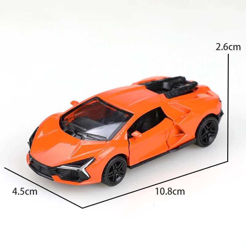 Alloy car model, realistic sports car model, children's toy racing car, inertia pull-back, openable doors, small car ornament - 5