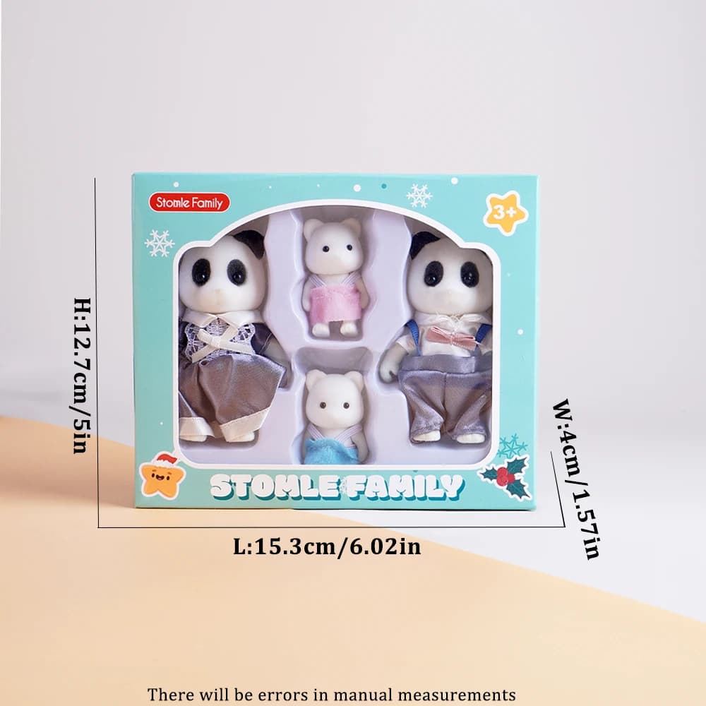 مجموعة لعب عائلة الغابات، رنة، أرنب، باندا، هدية عيد الميلاد للأطفال - 2