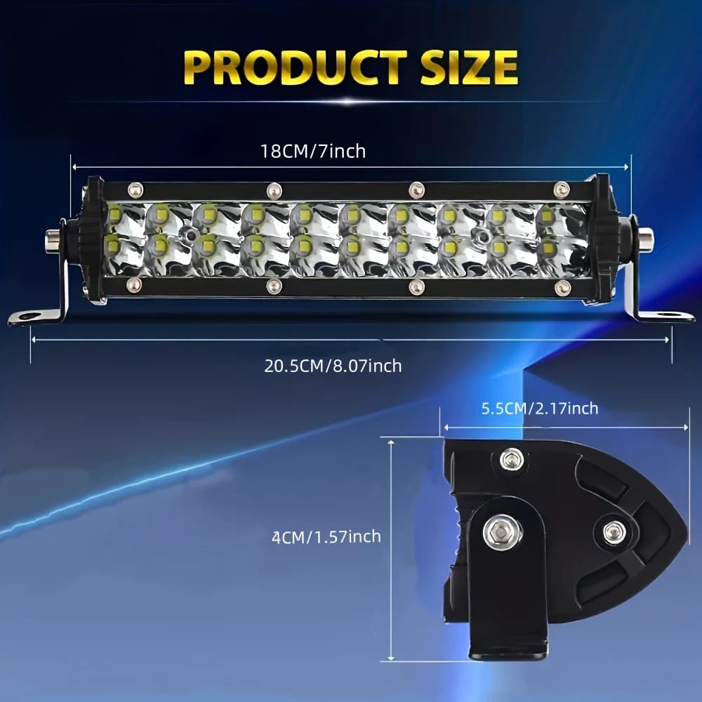 7 Inch slim Dirt Bik led Light Bar, Motorcycle LED pod lights, Off Road Light Bar led work light for truck motorcycle SUV ATV Bo - 4