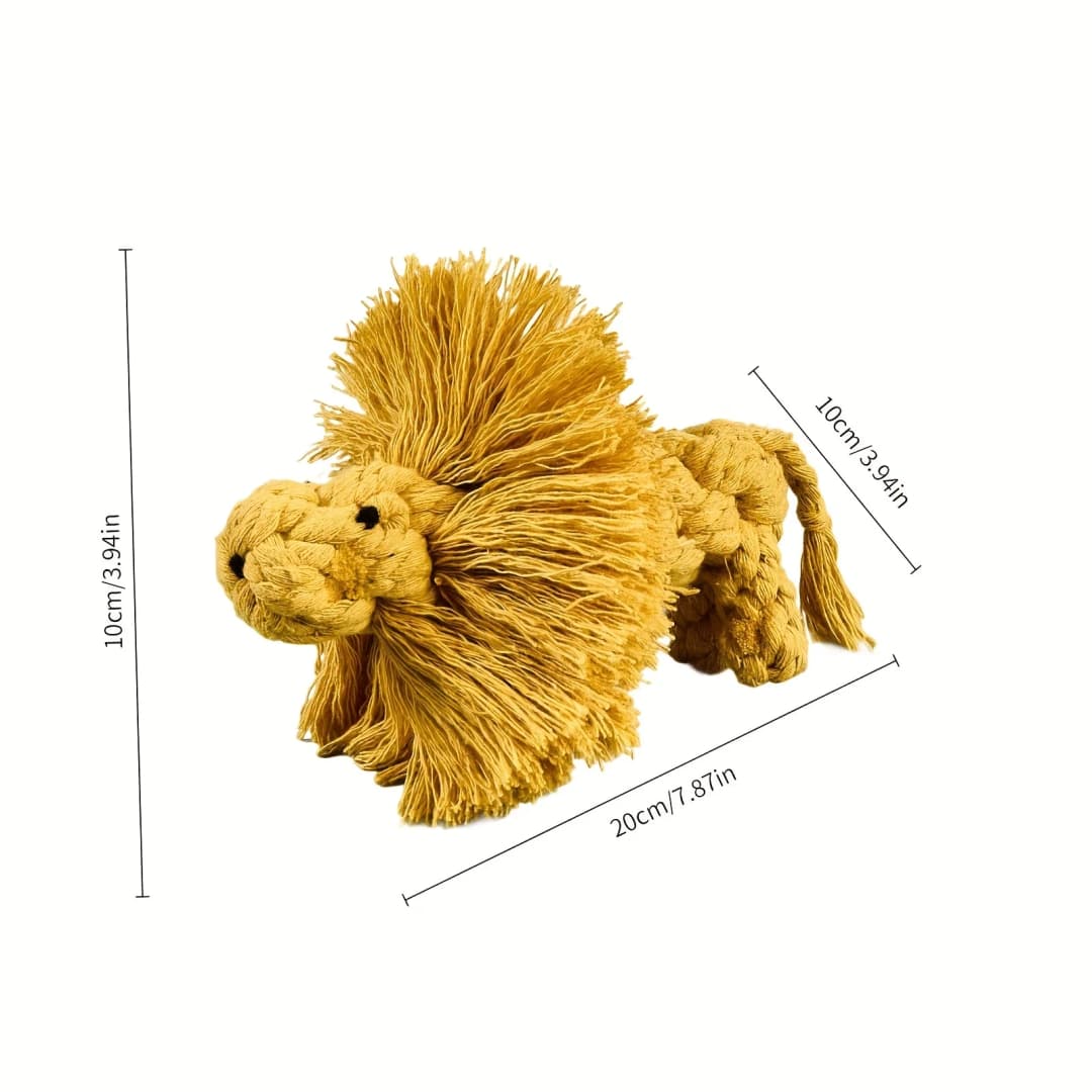 Lion-Shaped Chew Rope Dog Toy - Single Pack,Non-Toxic And Durable, Safe for Dental Care, Interactive Game for Indoor And Outdoor - 2