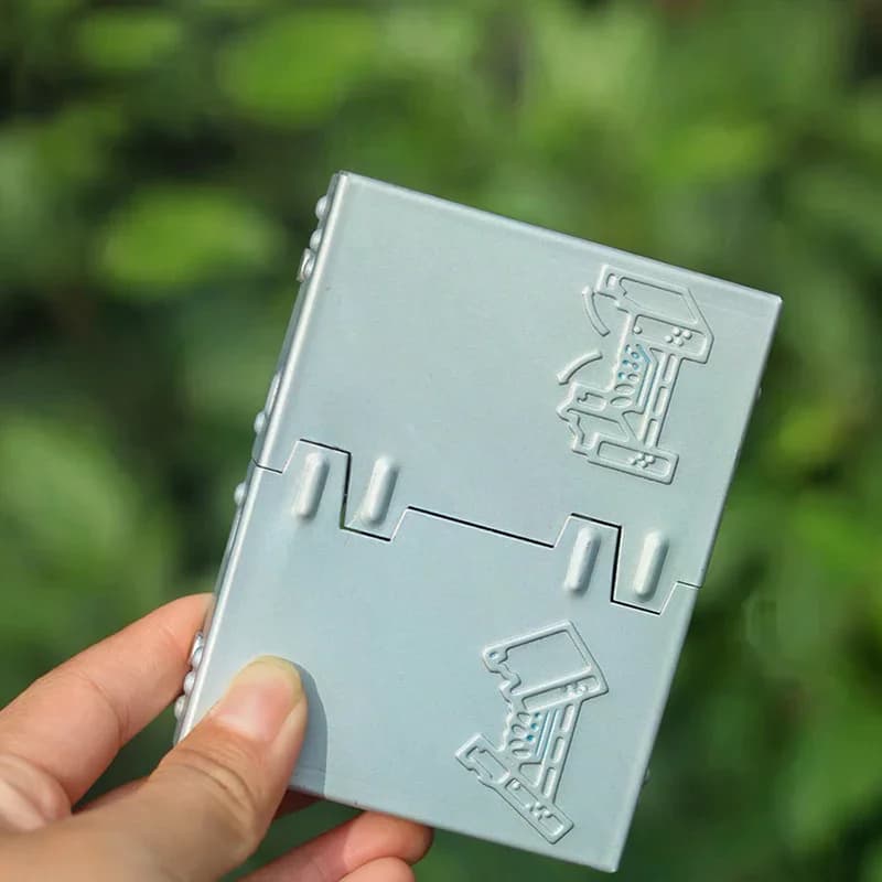 موقد نزهات صغير محمول، موقد تخييم من الحديد المجلفن، وقود كحول صلب، فرن قابل للطي، معدات تخييم للطهي - 4