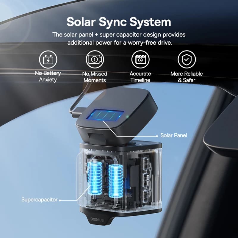 Baseus 3K Dash Cam VD1 كاميرا أمامية وخلفية HD مدمجة نظام تحديد المواقع غاليليو مكثف فائق جهاز تسجيل فيديو رقمي للسيارات مسجل كاميرا السيارة دعم مواقف السيارات 24H - 5